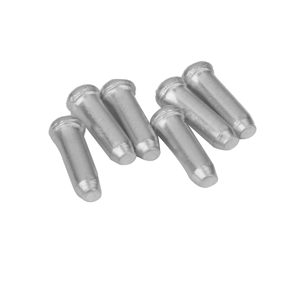 100 Pcs Alloy Road Mountain Bicycle Bike Brake Cable Cap End Tips Crimp Silver 100 Pcs Alloy Road Mountain Bicycle Bike Brake Cable Cap End Tips Crimp Silver