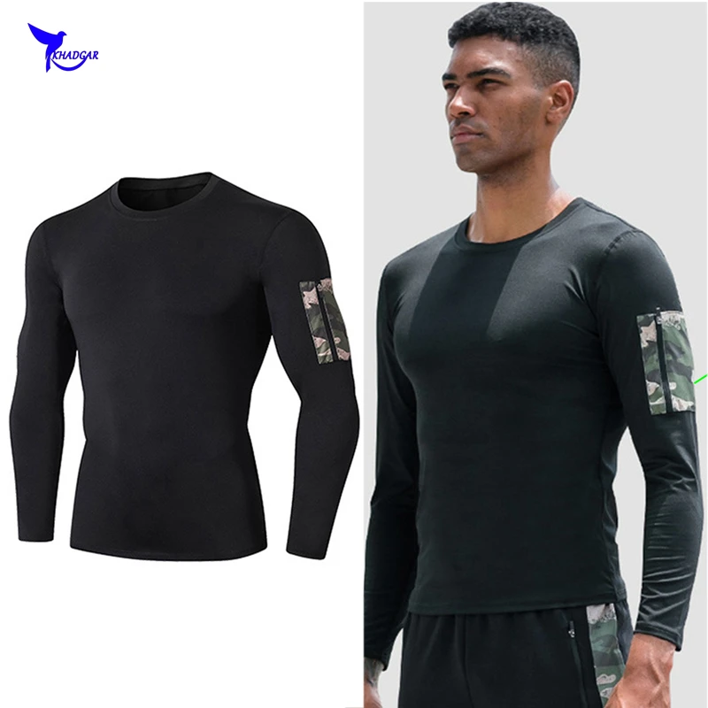 long sleeve running top with pocket