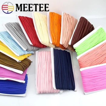 

Meetee 23/50yards 5mm Round Rope Elastic Band Ribbon Bra Underwear Stretch Strap Belt Hair Shoes DIY Garment Sewing Accessories