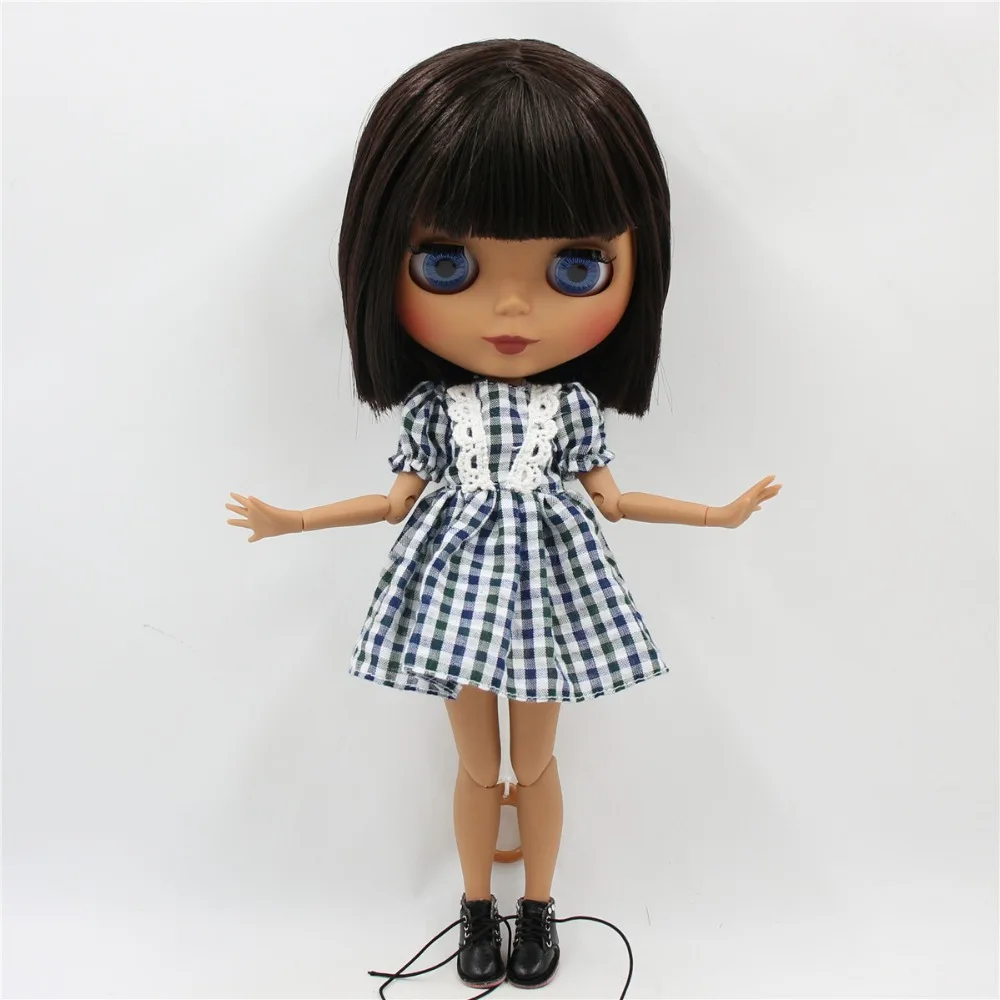Hallie – Premium Custom Neo Blythe Doll with Brown Hair, Dark Skin & Matte Cute Face 4