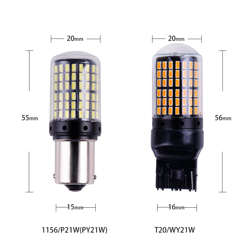 1x 3014 144smd CanBus S25 1156 BA15S P21W LED BAY15D BAU15S PY21W lamp T20 LED 7440 W21W W215W led Bulbs For Turn Signal Light (5)