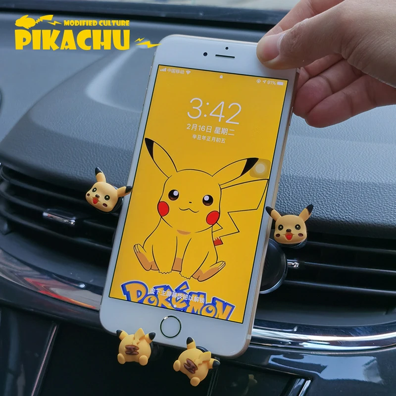 ポケモンピカチュウカーフォン用ユニバーサルカーホルダー カーフォンホルダー 重力伸縮ブラケット 漫画デザイン Aliexpress