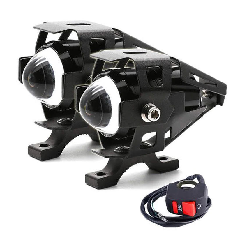 

2PCS motorcycle U5 LED headlights only one model high beam auxiliary work lamp12V 125W Motor DRL Head Lights Motorbike Spotlight