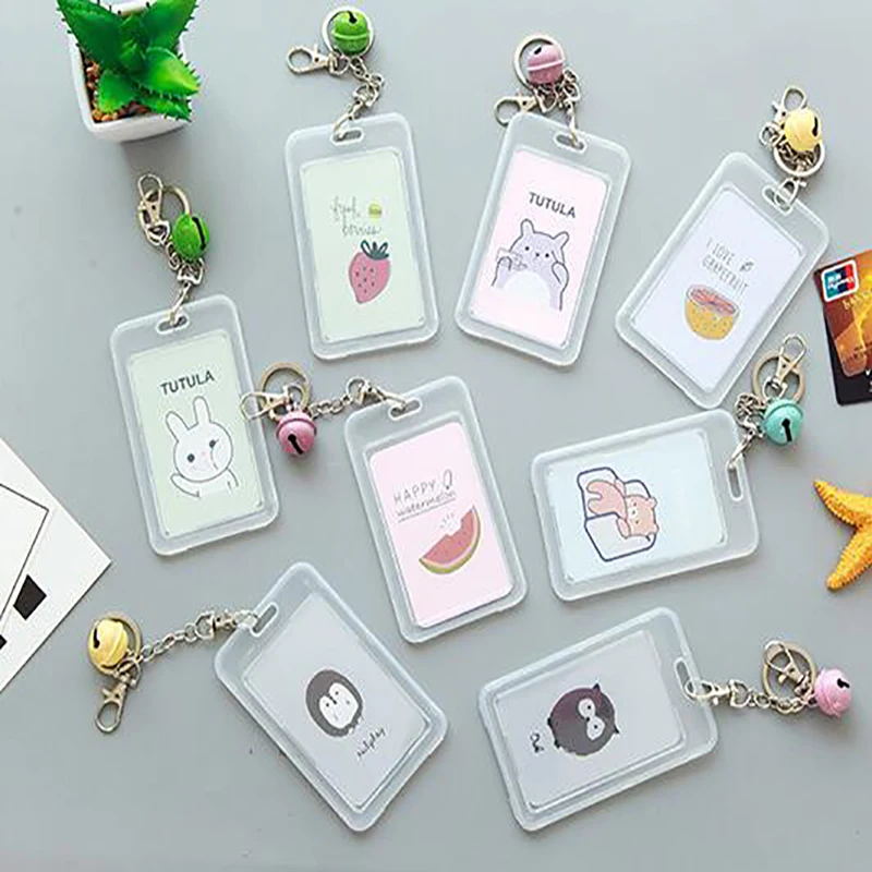 

Women Men Business Card Holder Cartoon Cute Retractable Credit Card Holders Bank ID Holders Badge Child Bus Card Cover Case