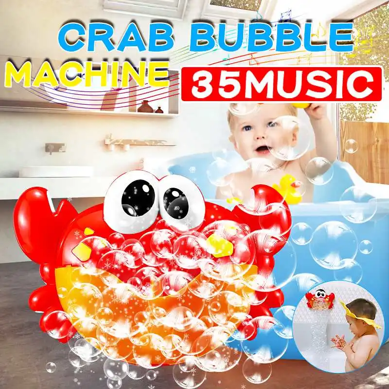 Пузырьковая машина музыкальная детская Ванна игрушки Детская ванна мыльная машина автоматическая пузырьковая забавная Краб игрушка для ванны с 35 музыкальными песнями