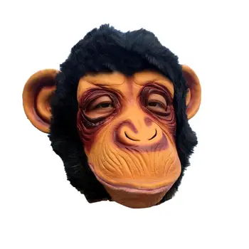

Orangutan Mask Latex Monkey Mask Full Face Breathable Halloween Masquerade Show Head Cover for Adult Party Supplies
