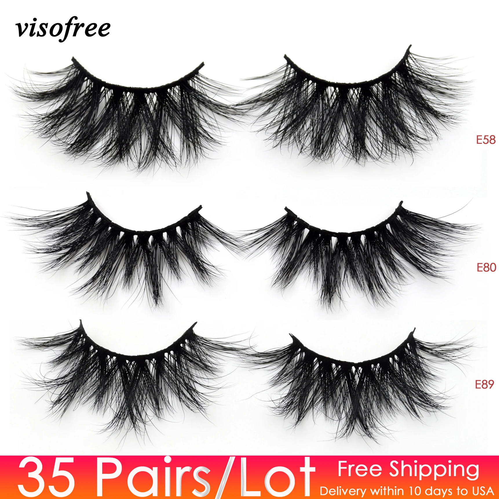

35pairs/lot Visofree 25mm Lashes 3d mink lashes makeup mink eyelashes 25 mm lashes dramatic thick false eyelashes wholesale lash