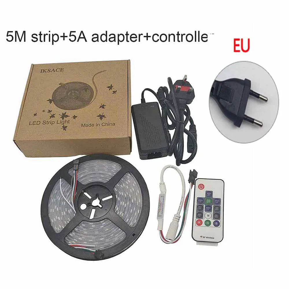 12V 2811 Светодиодные ленты 5A адаптер контроллер 2811 Пиксели программируемый индивидуальные адресная система Светодиодные ленты светильник WS2811 5050 RGB 12V - Испускаемый цвет: Complete set EU plug