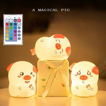 

Silicone Touch Sensor LED Night Light For Children Baby Kids 7 Colors 3 modes Cat LED USB LED Night Lamp