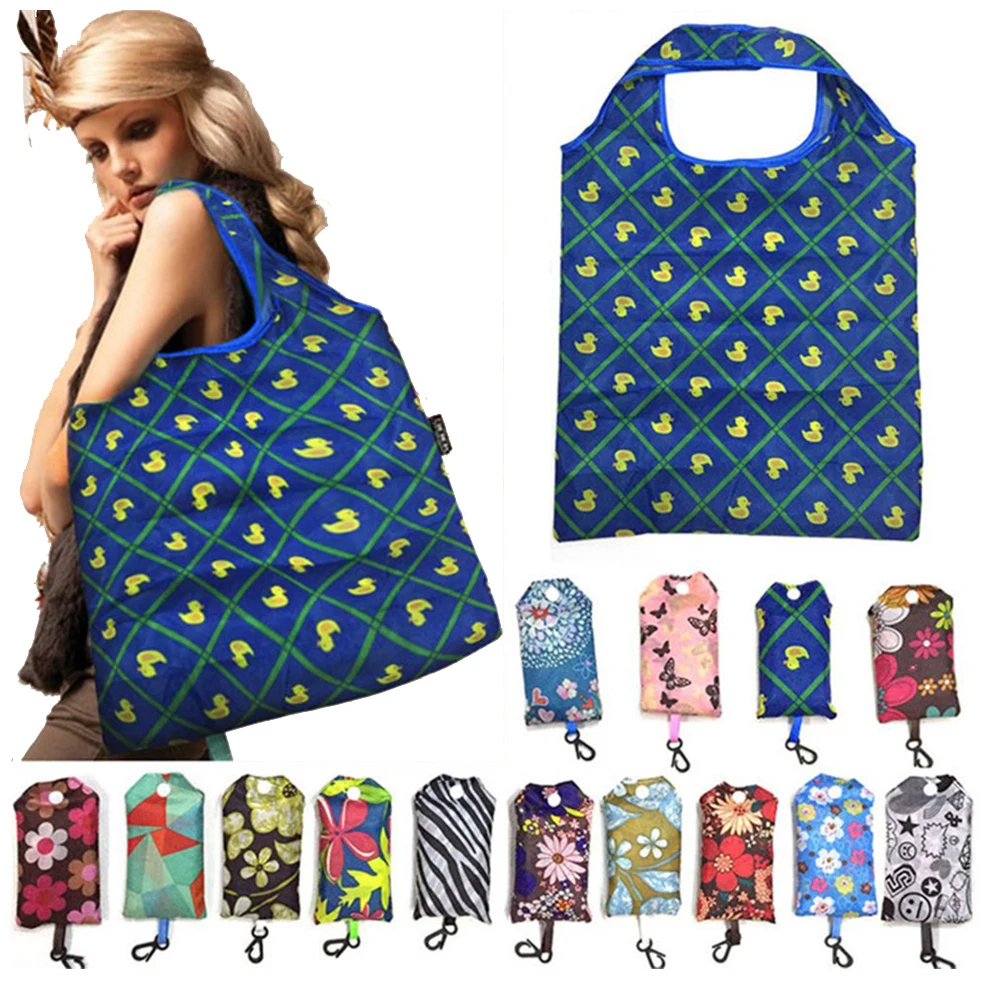 Сумка Портативная Складная Экологичная с ручкой для супермаркета для фруктов для овощей многоразовая хозяйственная сумка цветочный принт для хранения
