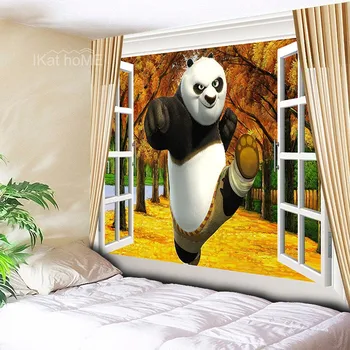 

Cartoon Anime Panda Tapestry Wall Hanging Large Size Wall Tapestry Cheap Hippie Trippy Wall Tapestries Bedroom Dorm Boho Decor