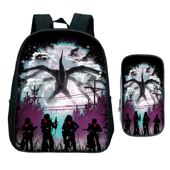 

Cool Pattern Child Stranger Things Backpack Preschool Rucksack Primary Bookbag Kindergarten Schoolbag Gift(Backpack Pen Bag)