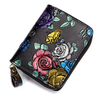 

Card bag wallet creative large capacity zipper rfid organ fashion card bag cowhide female anti-degaussing multi card position