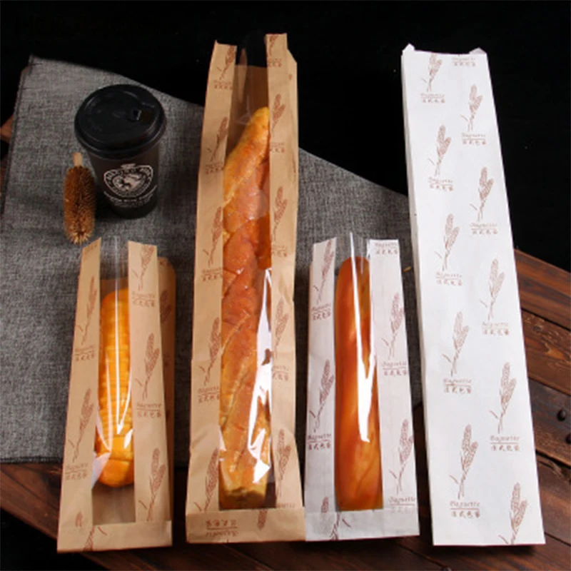 

Holaroom Kraft Paper Baguette Bags Practical Bread Biscuits Candy Storage Wrapping Bag Food Cookie Nuts Snack Packaging Tools