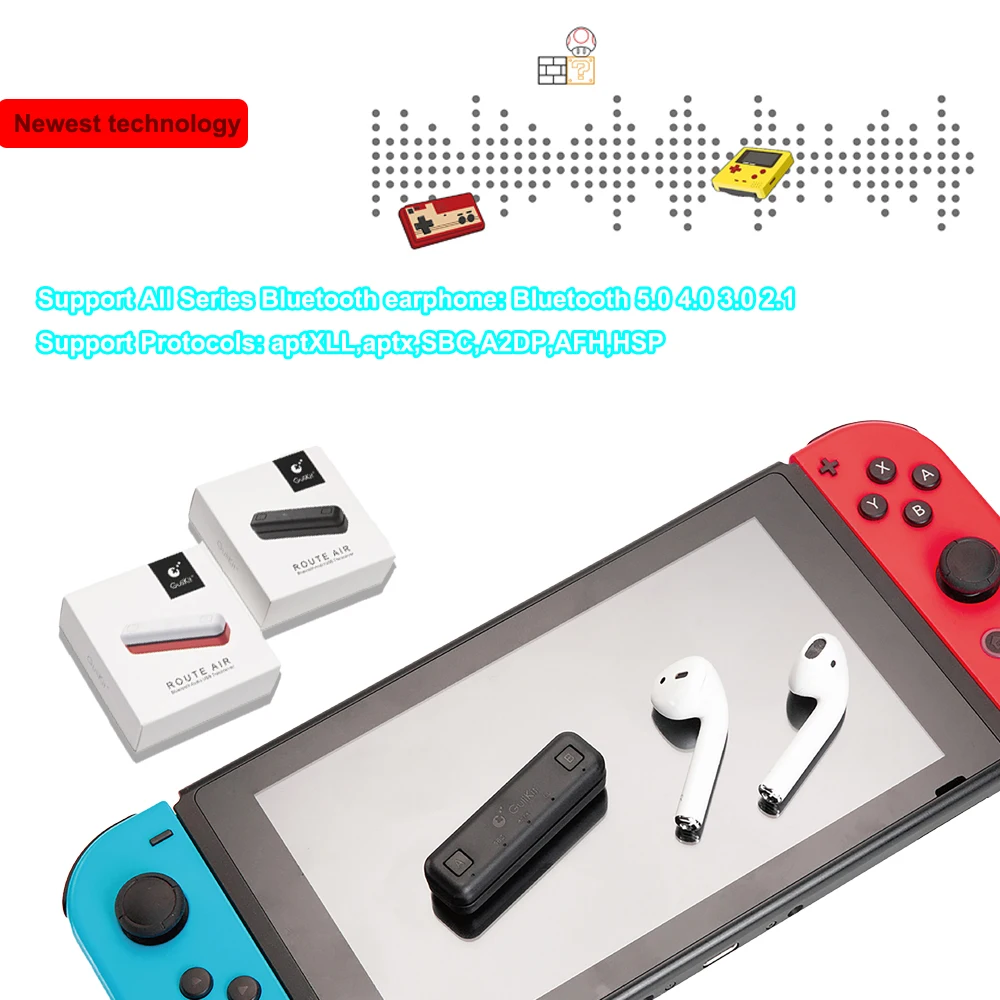 GuliKit NS07 Route Air беспроводной Bluetooth аудио адаптер для nintendo Switch, Switch Lite, PS4, PC type-C USB приемник передатчик