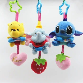 

Cartoon stitch elephant donkey Panda plush toy baby rattle Hand Bell Baby Stroller Crib Hanging Rattles Christmas birthday gifts