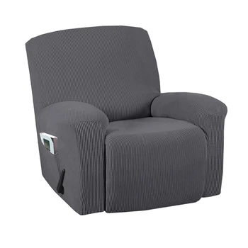 

4 Pieces Anti Slip Home Decor Solid Furniture Protection Daily Elastic Bottom Easy Clean Living Room Recliner Chair Cover Soft
