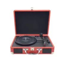 Винтаж 33/45/78 оборотов в минуту, bluetooth Портативный чемодан проигрыватель виниловых пластинок долгоиграющая Запись Телефонный проигрыватель 3-Скорость разъём подачи внешнего сигнала Aux-in линейный выход 100-240V