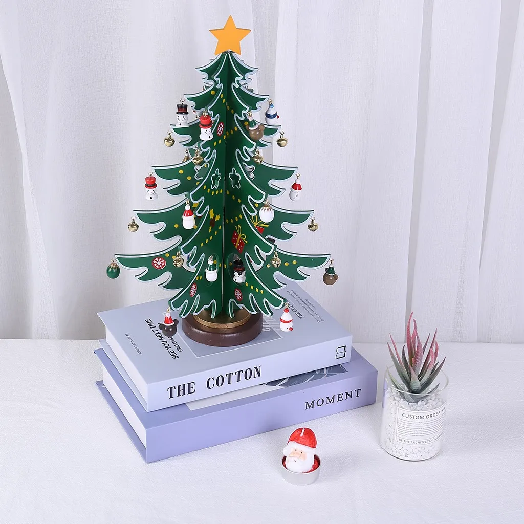 С возможностью креативного самостоятельного выбора между деревянный рождественская ёлка декорация Рождественский подарок игрушка с орнаментом Рождественская Музыкальная шкатулка игрушки