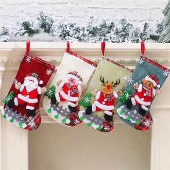 

Santa Claus Elk Christmas Stockings Decor Merry Christmas Decor for Home Christmas Gifts Navidad Xmas 2020 Happy New Year 2021