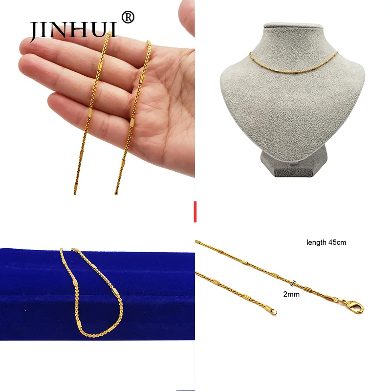 Jin Hui Saudi Arabia трендовая звеньевая цепочка wo для мужчин, свадебные золотые ожерелья длиной 45 см/50 см, веревочная цепь, мужские украшения Африки, подарки унисекс - Окраска металла: I