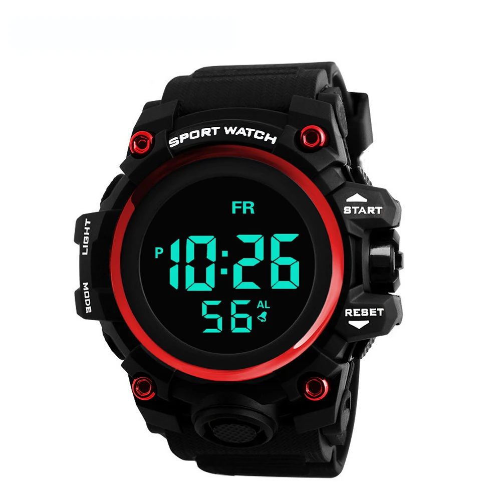 

Simple Round Big Screen Smart Watch Sports Fitness Activity Luminous Calendar Negative Black Screen Waterproof Digital Watch