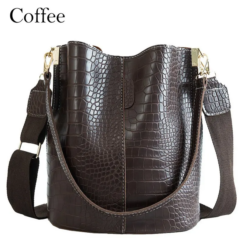 coffee MoneRffi новые сумки из кожи аллигатора женские сумки с узором «крокодиловая кожа» вместительные повседневные сумки через плечо женские сумки из искусственной кожи - Цвет: coffee