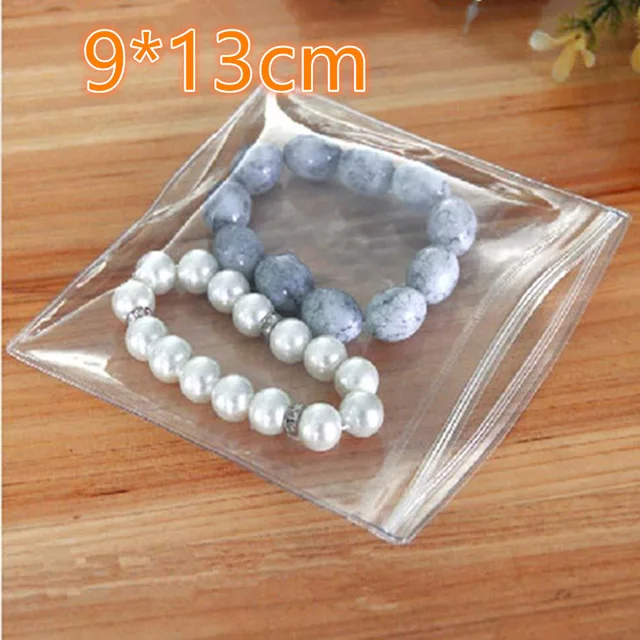 

50Pcs/Lot 9*13cm Zip Lock Anti-oxidation Jade Plastic Pouches Jewelry Earrings Valve Zipper Anti-tarnish Clear PVC Storage Bags