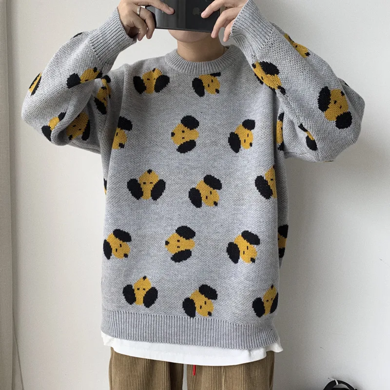 UYUK2019 Autumn And Winter Trend Street Loose Casual Cute Wild Cartoon Pattern Men's Round Neck Sweater Clothes Men Hombre UYUK2019 Autumn And Winter Trend Street Loose Casual Cute Wild Cartoon Pattern Men's Round Neck Sweater Clothes Men Hombre