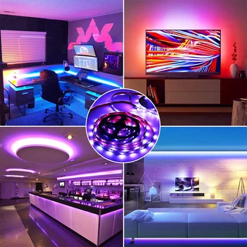 

BT Control LED Strip 5m 24 Keys IR Remote Control RGB LED Strip Light Timing Music Mode Color Changing Waterproof Light Strip