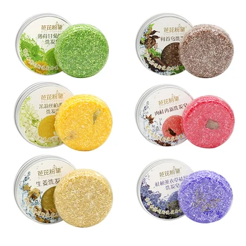

6 Types Fashion Handmade Hair Shampoo Soap Cold Processed Shampoo Bar 100% Pure Plant Hair Shampoos Hair Care