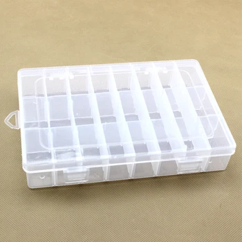 

24 Grids Adjustable Transparent Plastic Storage Box for Small Component Jewelry Tool Box Bead Pills Organizer Nail Art Tip Case