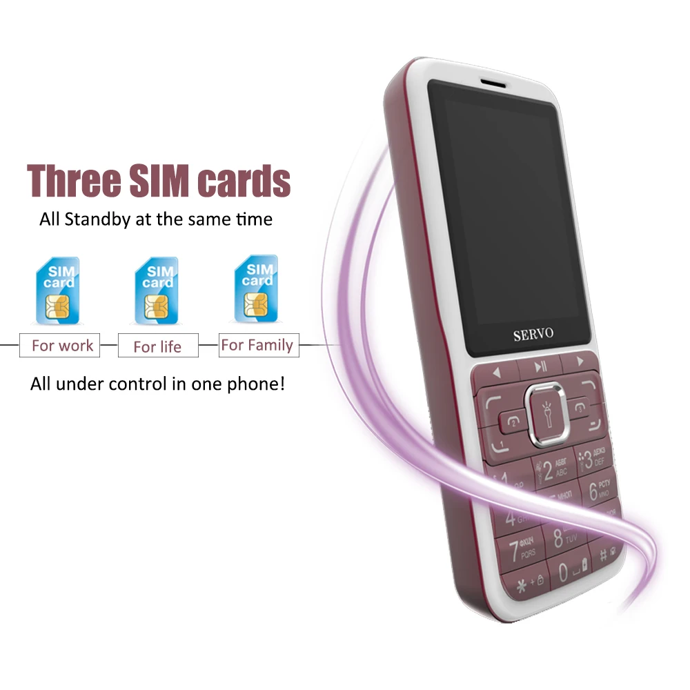 SERVO S10 Power Bank Phone 3 SIM Cards Big Speaker 2500mAh Flashing Light Mosqutio Repellent Lamp 2.8 Inch Cellphone
