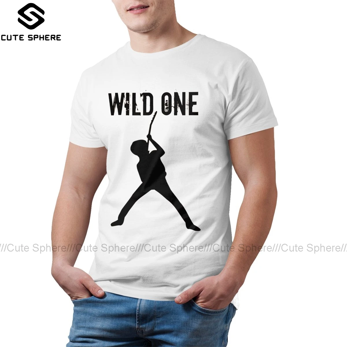 Тонкая футболка Lizzy Wild One с графическим рисунком Мужская короткими рукавами милая