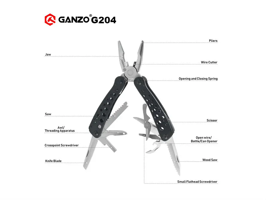 Ganzo G204 оригинальные мульти комбинации плоскогубцы 24 в 1 из нержавеющей стали