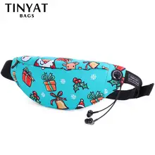 TINYAT, Женская поясная сумка, Подарочная сумка, мультяшная, Рождественская, Рождественская, посылка, повседневная, для путешествий, для девочек, поясная сумка, сумка для телефона, деньги, бедро