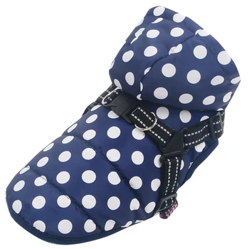 

Keep Warm Adjustable Clasp Fashion Dog Winter Coat Home Zipper Hoodie Snowsuit Spotted Casual Windproof Unisex Tractable