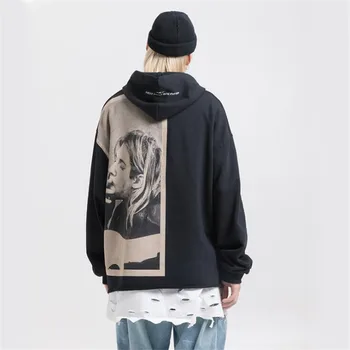 

NAGRI Kurt Cobain Print Hoodies Men Hip Hop Casual Punk Rock Pullover Hooded Sweatshirts Streetwear 2019 Fashion Hoodie Tops