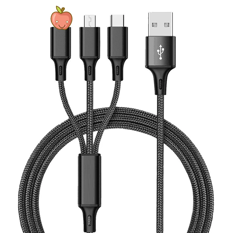 None/Brand 3 in 1 Data Line for Android Phone Type-c Mobile Phone Multi-Function USB One Dragging Three Data Charge Cable None/Brand 3 in 1 Data Line for Android Phone Type-c Mobile Phone Multi-Function USB One Dragging Three Data Charge Cable