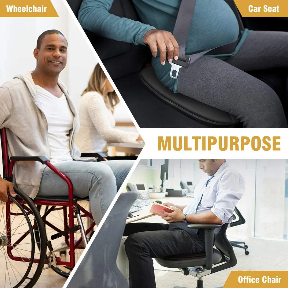 Seat Cushion, Car Seat Cushion Memory Foam Cushion Soft Driver Seat Pad, Non Slip Car Seat Protector Comfort Universal for Home