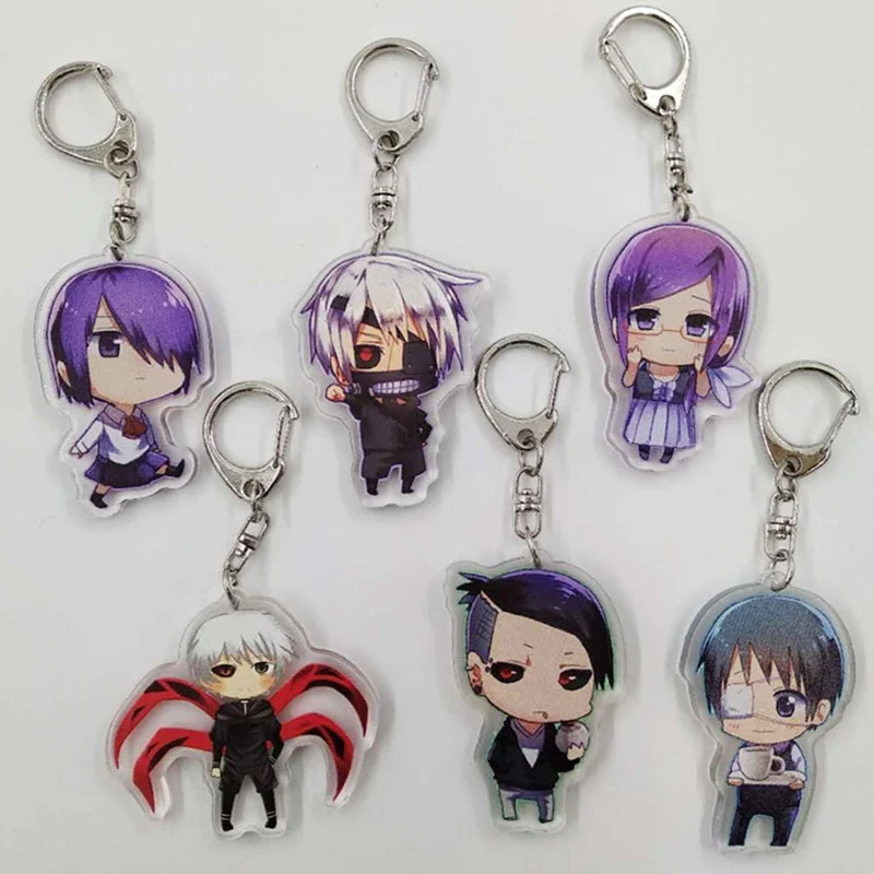 Акриловый брелок для ключей аниме Tokyo Ghoul Kaneki Ken Kirishima Touka Juzo Suzuya прозрачный