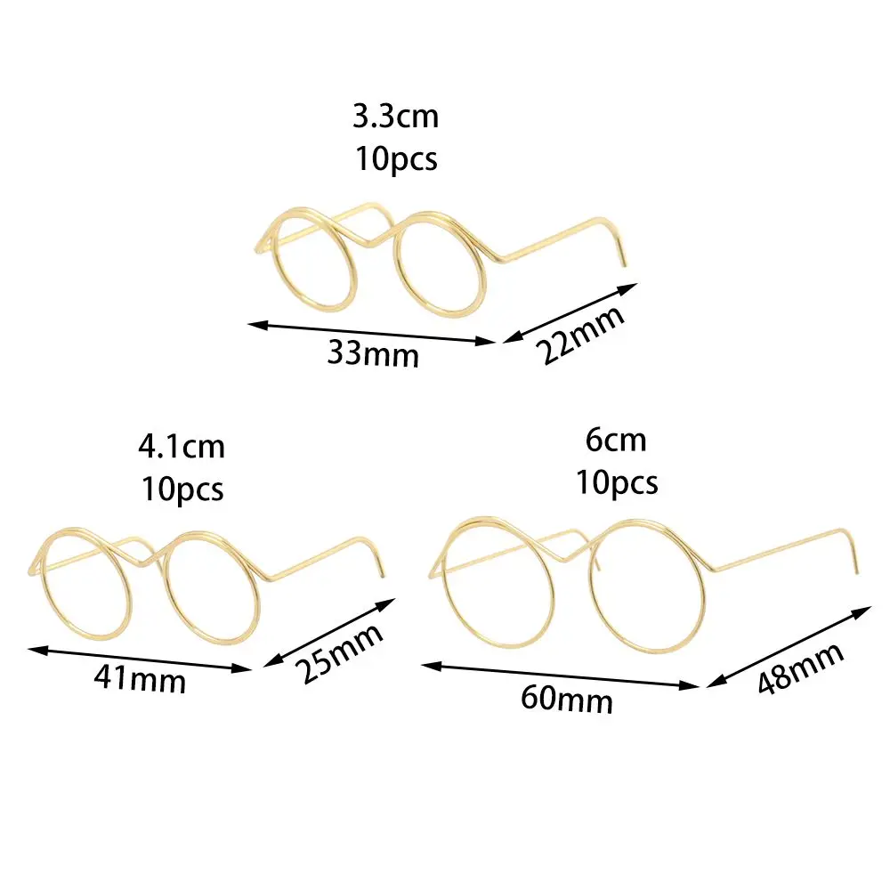 Doll Eyewear Accessories Retro Metal Round Doll Glasses Frame Lensless 5PCS For Blythe Doll