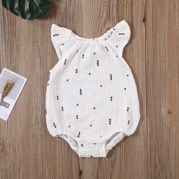 

2020 Cute Baby Romper Girls Clothes Summer Floral Print Fly Sleeve Toddler Kids Jumpsuit One-Piece Outfits Sunsuit Kids Outfits