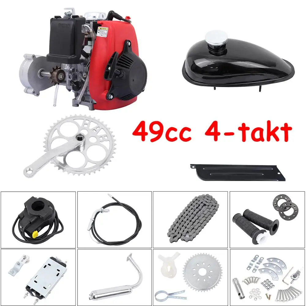 

49cc 4-Stroke Bicycle Engine Kit For DIY Electric Mountain Bike Complete Engine Set Motor Bike Bicycle Engine Kit Air-Cooled