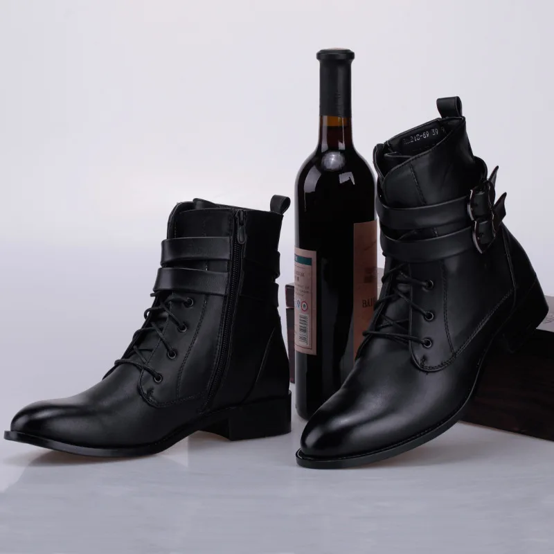 

MEN'S SHOES Hight-top Cotton Boots England Style Pointed-Toe Men's Boots Warm Korean-style Winter Trend Tube Martin Boots