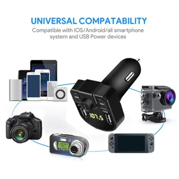 

Vehicles Bluetooth Dual USB Car Charger 2 Port Power USB Phone MP3 Music Player FM Transmitters Accessory