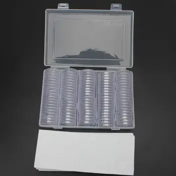 

100Pcs 30mm Coin Capsules Protect Gasket Coin Collection Box Transparent Storage PXPC
