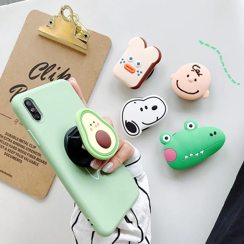 

Airbag folding bracket for iPhone7 8Plus cute cartoon mobile phone bracket base bracket elastic handle mobile phone bracket