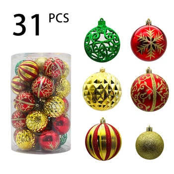 

31pcs Ball Pendant Decorative Creative Festival Christmas Tree Pendant Christmas Decor Hanging Ball Decor for Garden Door