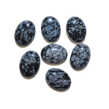 

10pcs Natural Stone Snowflow Stones Cabochon No Hole Beads for Making Jewelry DIY accessories Loose Elliptical shape Beads
